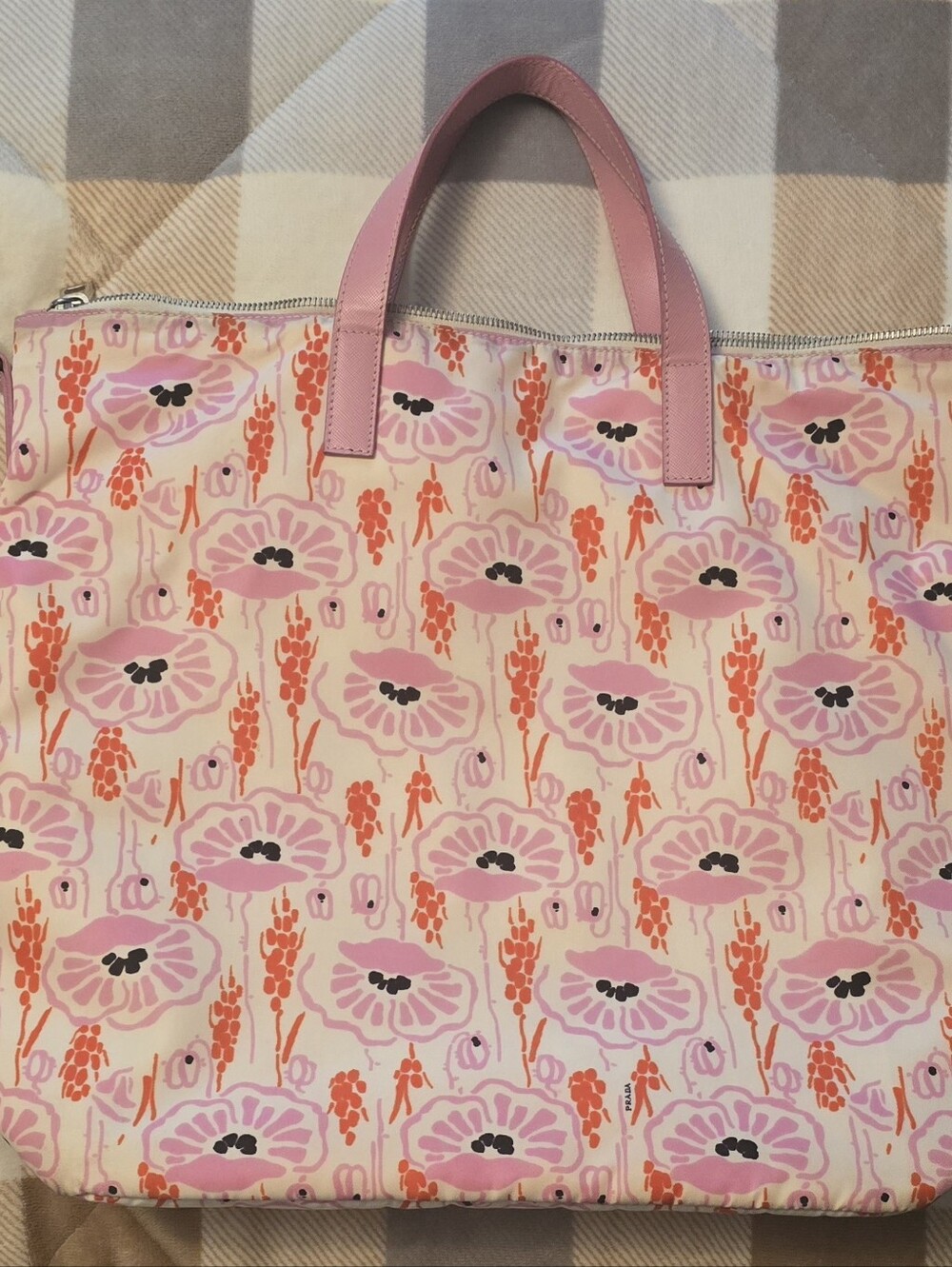 Prada Rosa Floral Tessuto Stampata Tote - Picture 12 of 12